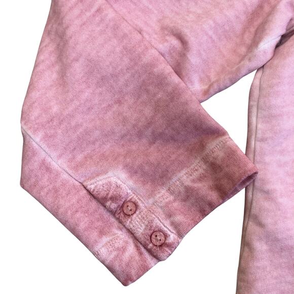 Ulla Popken Sz 28/30 Distressed Pink Full-zip Hooded Sweatshirt with Rhinestones - Picture 6 of 16